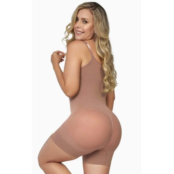Brand New Curveez Women's Large Coca Brown Second Skin Hip Hugger Bodysuit - Picture 3 of 10